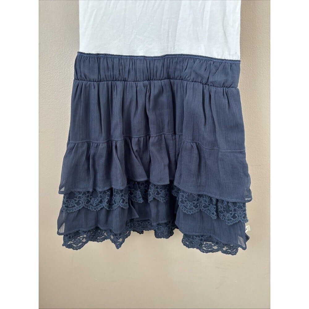Hollister Women’s S Social Stretch Tank Dress Navy Tiered Lace Y2K - Picture 4 of 6